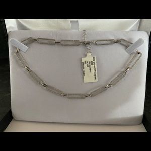 Gabi Rielle Silver & Cubic Zirconia Link Necklace